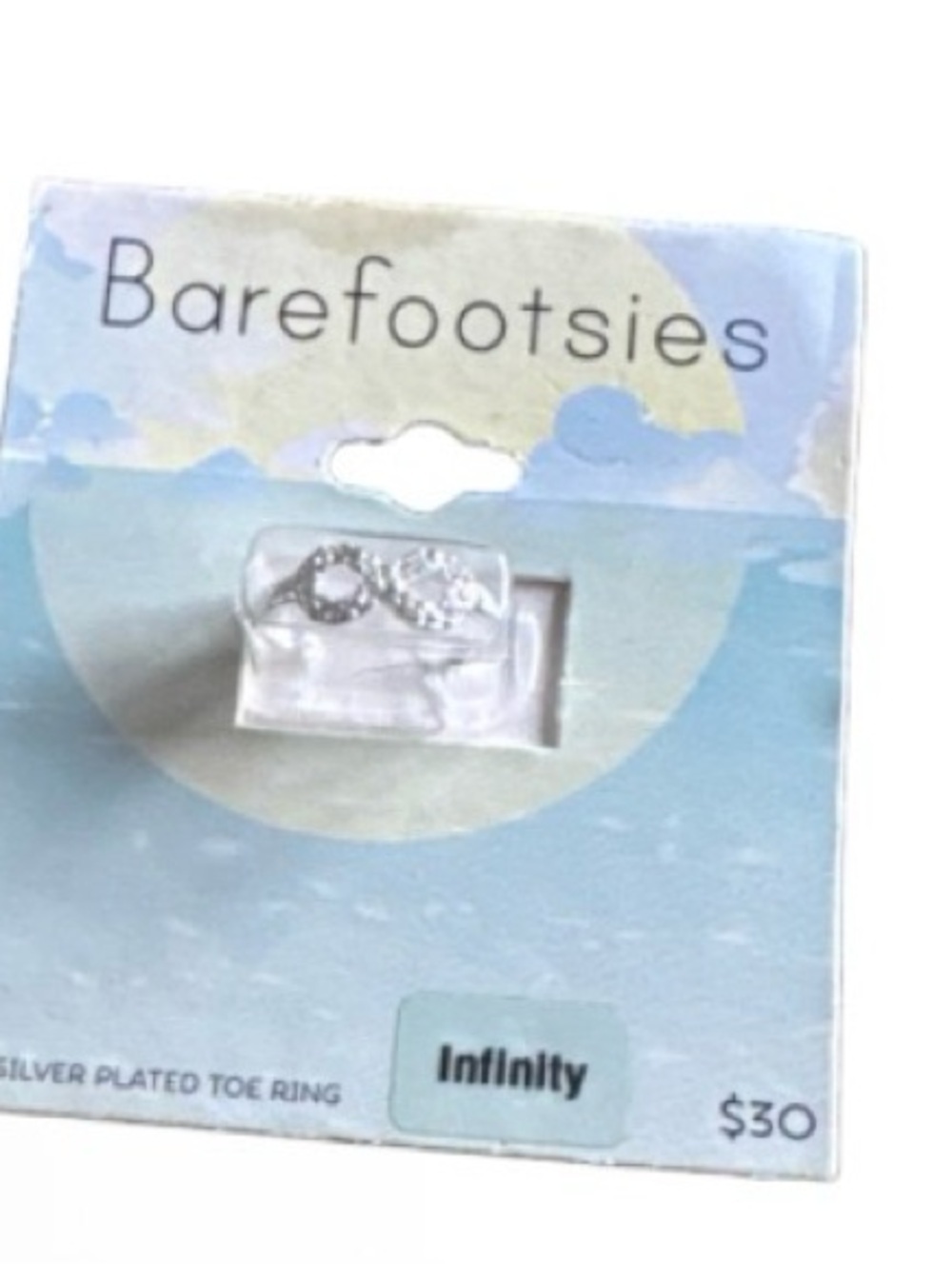 Silver Infinity Toe Ring  adjustable - Silverplated